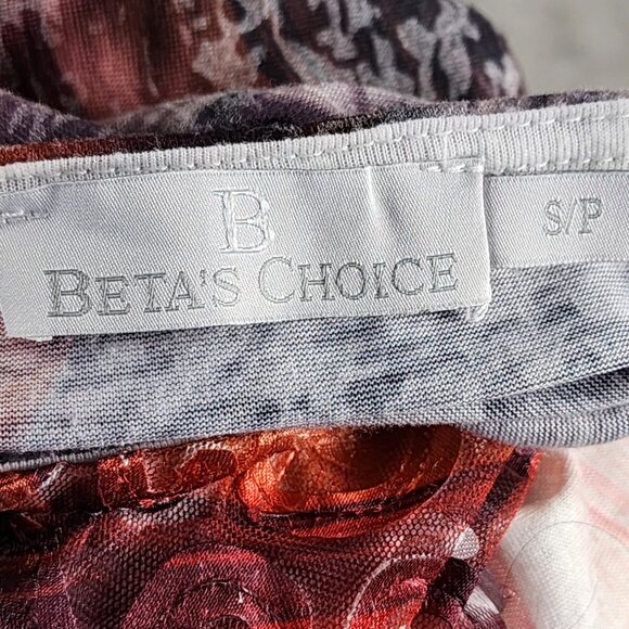 Beta's Choice Artsy Paisley Velvet Burnout Round Neck Top - Picture 6 of 7